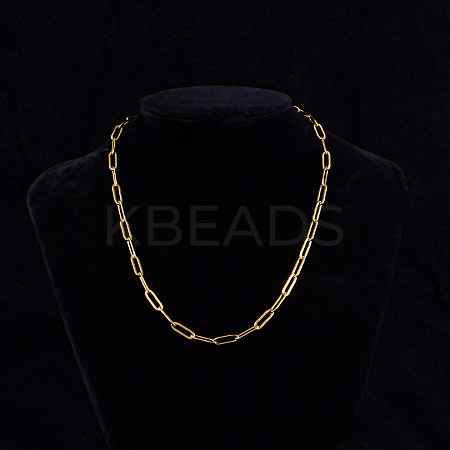 4MM Unisex 304 Stainless Steel Paperclip Chains Necklaces LS-AU9647-2-1
