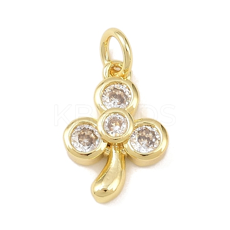 Brass Micro Pave Cubic Zirconia Charms KK-H525-02B-G-1
