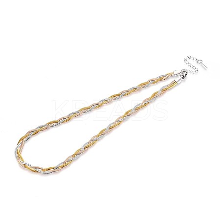6.5MM 3-Color 304 Stainless Steel Braided Herringbone Chain Necklaces NJEW-N058-17GPRG-1