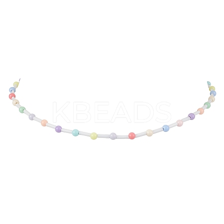 Acrylic and Glass Round Bead Necklaces NJEW-JN04876-1