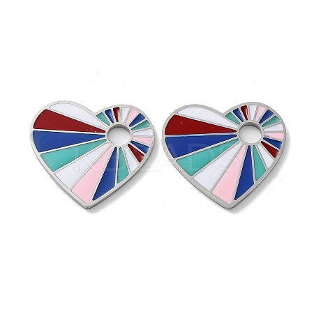 304 Stainless Steel Enamel Pendants STAS-P339-17P-01-1