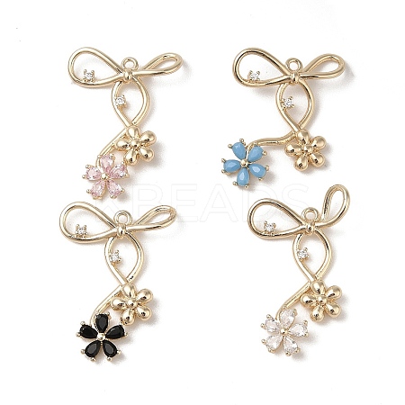 Brass Micro Pave Cubic Zirconia Pendants KK-L208-56G-1