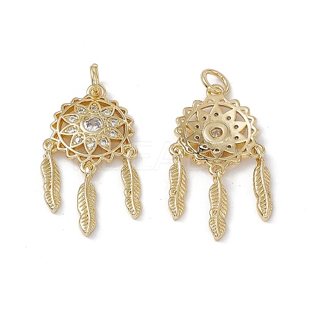 Brass Clear Cubic Zirconia Pendants KK-E068-VA248-2-1