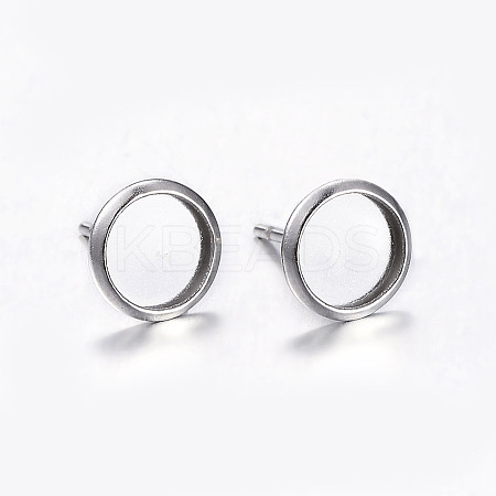 Tarnish Resistant 304 Stainless Steel Stud Earring Settings LS-A-STAS-K131-A-01P-1