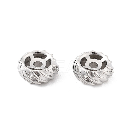 Brass Micro Pave Clear Cubic Zirconia Spacer Beads LS-KK-K371-31P-1