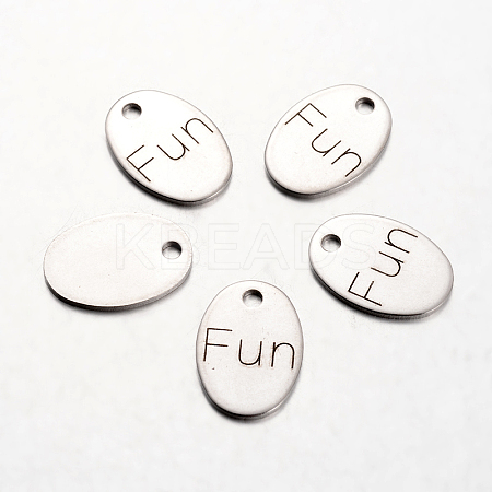Non-Tarnish Spray Painted 201 Stainless Steel Pendants LS-STAS-I048-G19-1