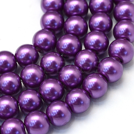 Baking Paint Glass Pearl Bead Strands X-HY-Q003-3mm-37-1