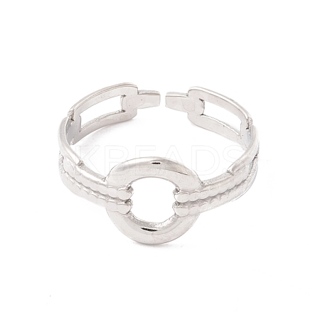 Non-Tarnish 304 Stainless Steel Cuff Ring RJEW-F121-05P-1
