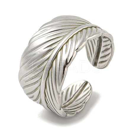 Non-Tarnish 304 Stainless Steel Open Cuff Ring RJEW-C067-15P-1