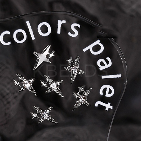 Star Alloy Rhinestone Cabochons MRMJ-WH0075-114-07-1