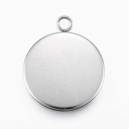 Non-Tarnish 304 Stainless Steel Pendant Cabochon Settings LS-X-STAS-E146-18P-20mm-1