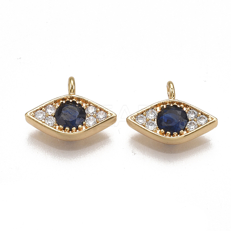 Brass Micro Pave Cubic Zirconia Charms KK-T038-376G-1
