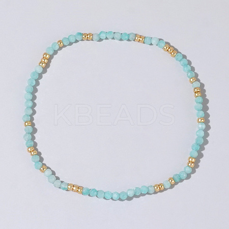 Natural Amazonite Beaded Strertch Bracelets LD6685-3-1