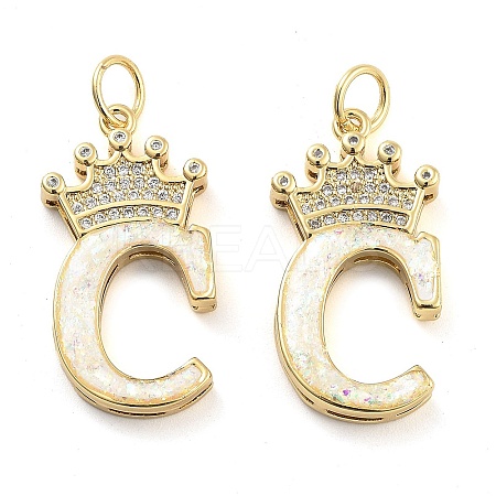 Brass Micro Pave Clear Cubic Zirconia Pendants KK-G498-01C-02-1