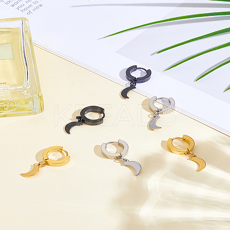 6Pcs 3 Colors 304 Stailess Steel Hoop Earrings EJEW-LP0007-061-1