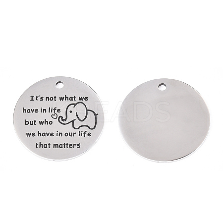 Non-Tarnish 201 Stainless Steel Pendants STAS-T064-38P-12-1