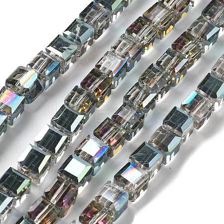 Electroplate Glass Beads Strands EGLA-H108-01A-HP01-1
