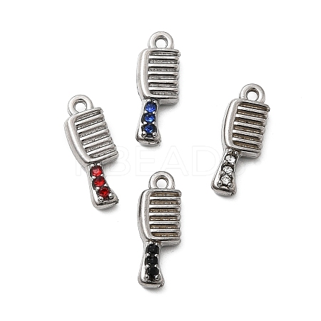 304 Stainless Steel Micro Pave Rhinestone Pendants STAS-G369-01P-1