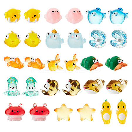 30Pcs 15 Style Resin Display Decoration DJEW-GL0001-01-1