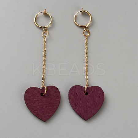 Alloy Wood Hoop Earrings EJEW-WH0098-41G-1