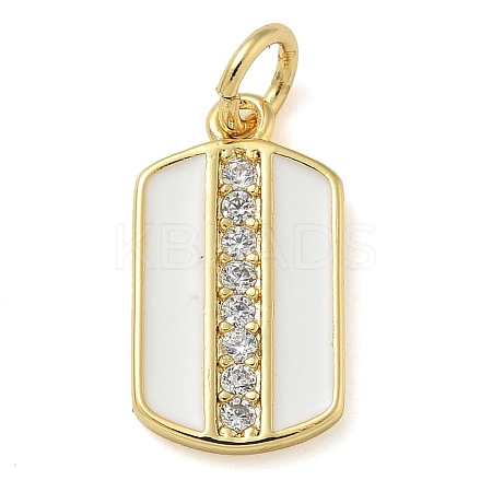 Rack Plating Brass Micro Pave Cubic Zirconia Pendants X-KK-K392-03G-04-1