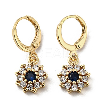 Real 18K Gold Plated Brass Dangle Leverback Earrings EJEW-L269-040G-03-1