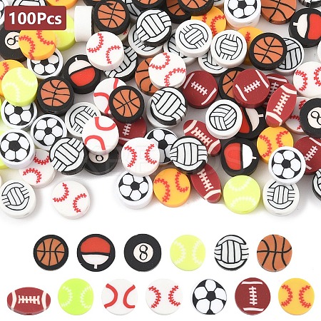 100Pcs Handmade Polymer Clay Beads CLAY-YW0002-45-1