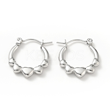 Non-Tarnish 304 Stainless Steel Heart Wrap Hoop Earrings for Women LS-EJEW-G293-13P-1