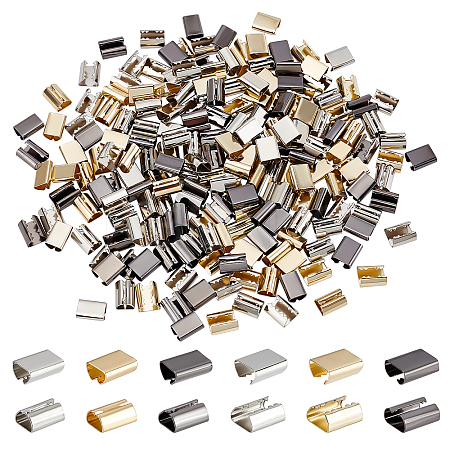 180Pcs 6 Style Iron Ribbon Crimp Ends FIND-WR0004-92-1