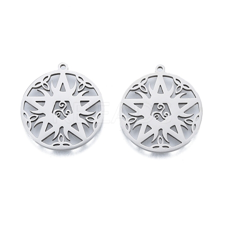 Non-Tarnish 201 Stainless Steel Pendant STAS-B027-12P-1