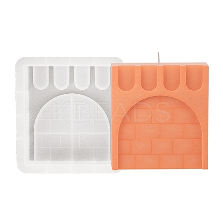 DIY Square with Rampart Pattern Candle Silicone Molds LS-DIY-G113-09B-1