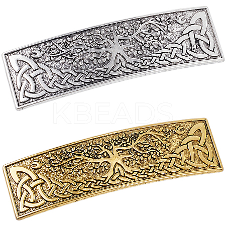 2Pcs 2 Colors Alloy Hair Barrettes OHAR-CP0001-29-1