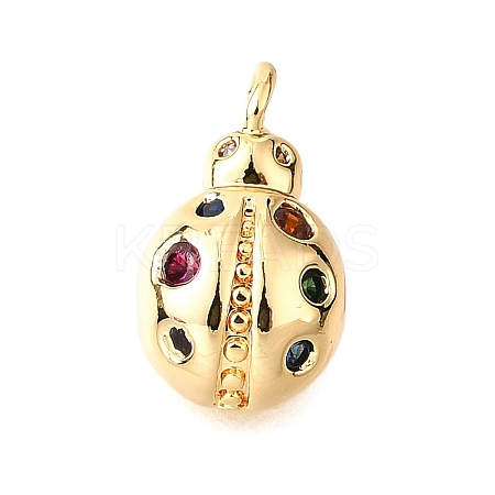 Brass Micro Pave Cubic Zirconia Pendants KK-D356-19G-1