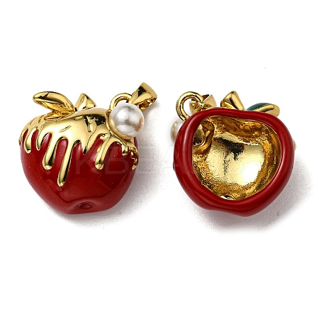 Rack Plating Brass Enamel Pendants KK-D026-35G-1