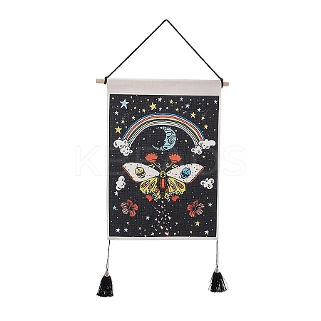Bohemia Style Cloth Wall Hanging Tapestry HJEW-E003-01F-1