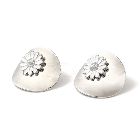 Rack Plating Brass Enamel Stud Earrings EJEW-B062-05B-P-1
