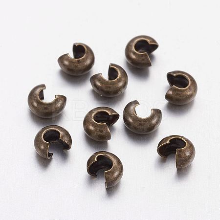 Brass Crimp Beads Covers X-KK-H289-NFAB-NF-1