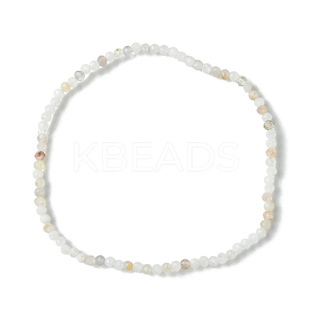 2mm Natural Pink Opal Faceted Round Beaded Stretch Bracelets for Women BJEW-JB10843-01-1