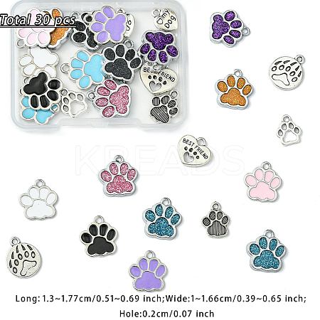 30Pcs 15 Styles Alloy Charms FIND-YW0006-54-1