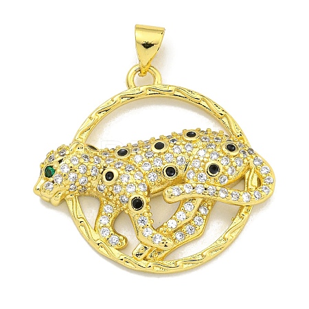 Brass Micro Pave Cubic Zirconia Pendants KK-K354-08H-G-1