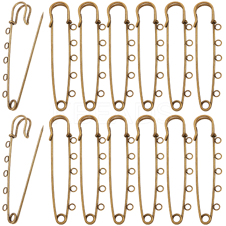 30Pcs Iron Brooch Findings  FIND-SC0020-46AB-1