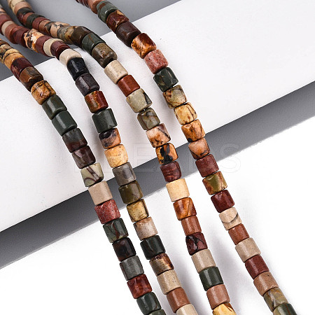 Natural Polychrome Jasper/Picasso Stone/Picasso Jasper Beads Strands G-T141-87B-1