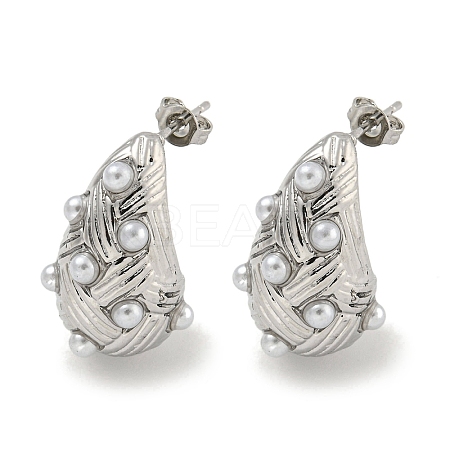 Teardrop Rack Plating Brass Cuff Earrings EJEW-E312-09P-1