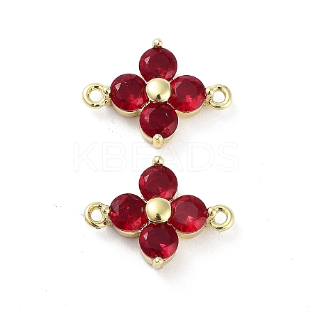 Rack Plating Brass Pave Cubic Zirconia Connector Charms KK-H474-20G-04-1