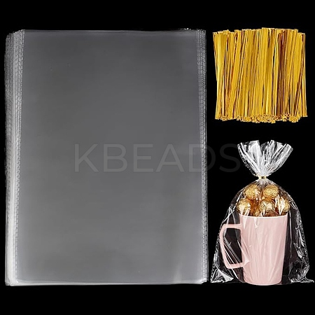 100Pcs Rectangle Transparent Plastic Bags ABAG-PH0001-50A-1
