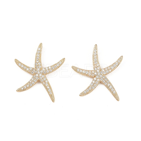 Brass Micro Pave Clear Cubic Zirconia Pendants KK-G535-02A-G-1
