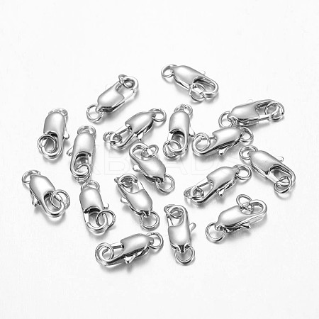 Platinum Plated Brass Lobster Claw Clasps for Jewelry Making X-KK-KK802-P-1