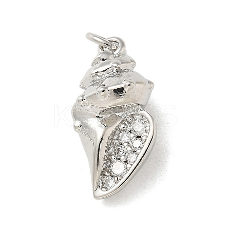 Brass Micro Pave Clear Cubic Zirconia Pendants LS-KK-U046-02P-06-1