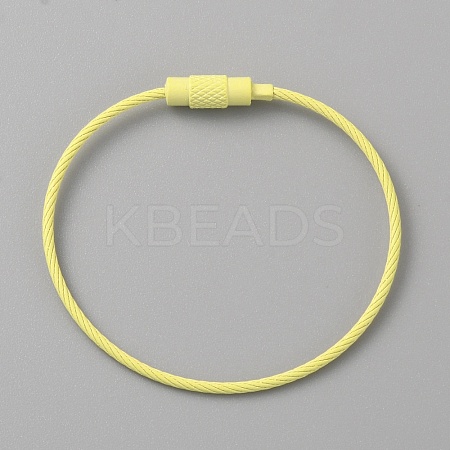 Baking Paint Stainless Steel Cable Wire Keychain AJEW-WH0413-15O-1