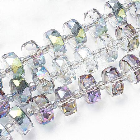 Electroplat Glass Beads Strands EGLA-Q092-8mm-D01-1